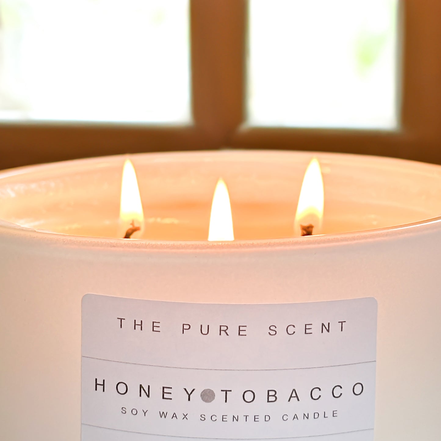 Large 3 Wick Soy Candle in White Matt Glass