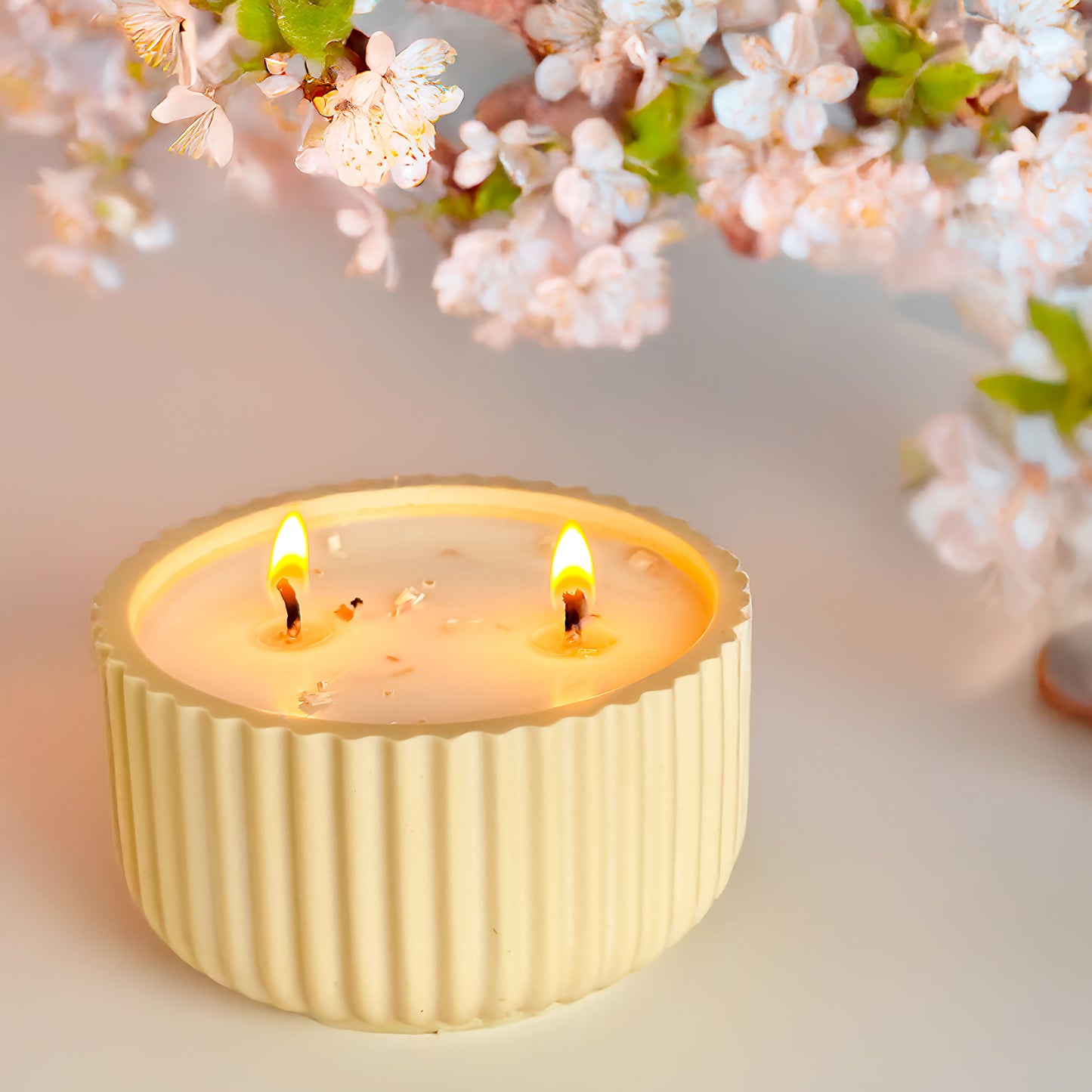 🌸 Spring Edition Jesmonite 2-Wick Soy Candles 🌸