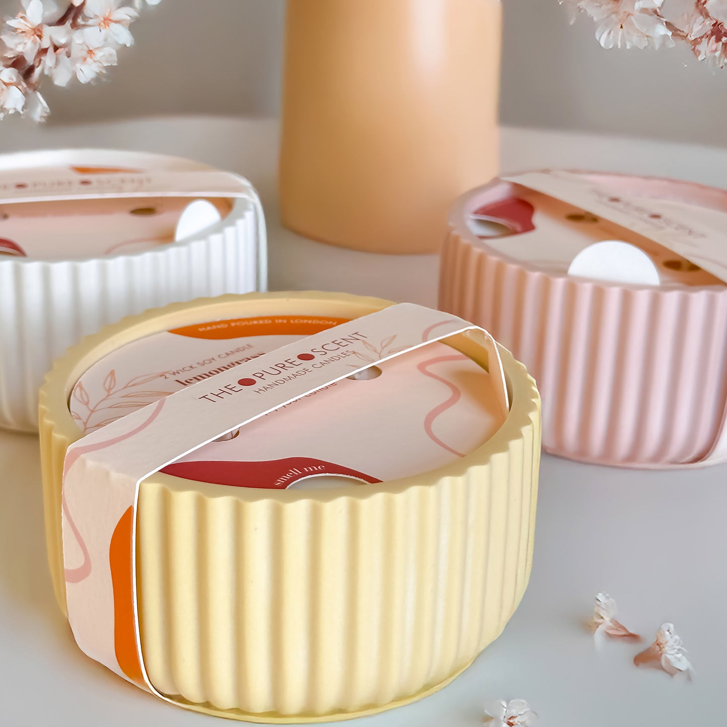 🌸 Spring Edition Jesmonite 2-Wick Soy Candles 🌸