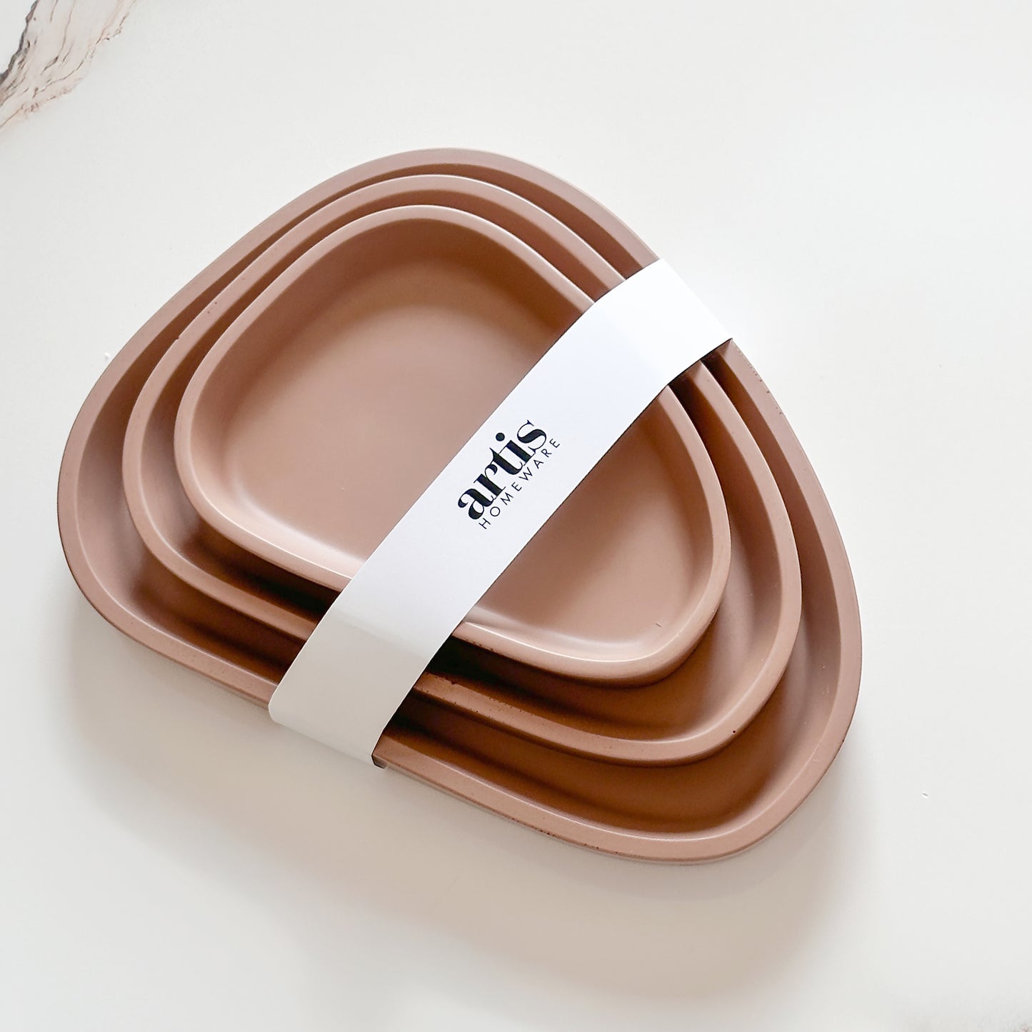 Jesmonite Pebble Tray Set by Artis Homeware