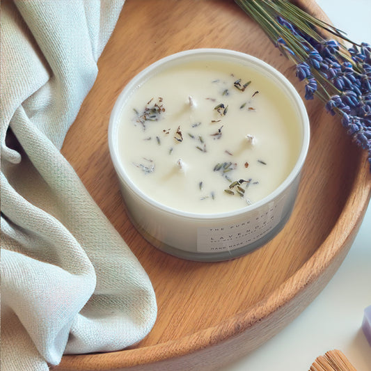 Large 3 Wick Soy Candle in Glossy White Glass