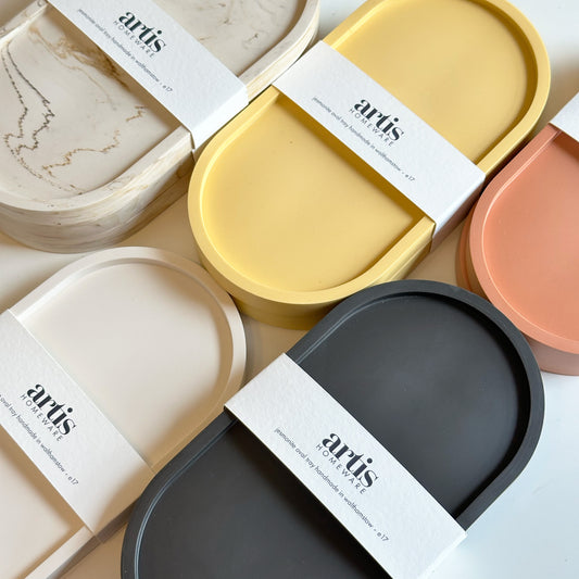 Jesmonite Oval Trinket Tray by Artis Homeware