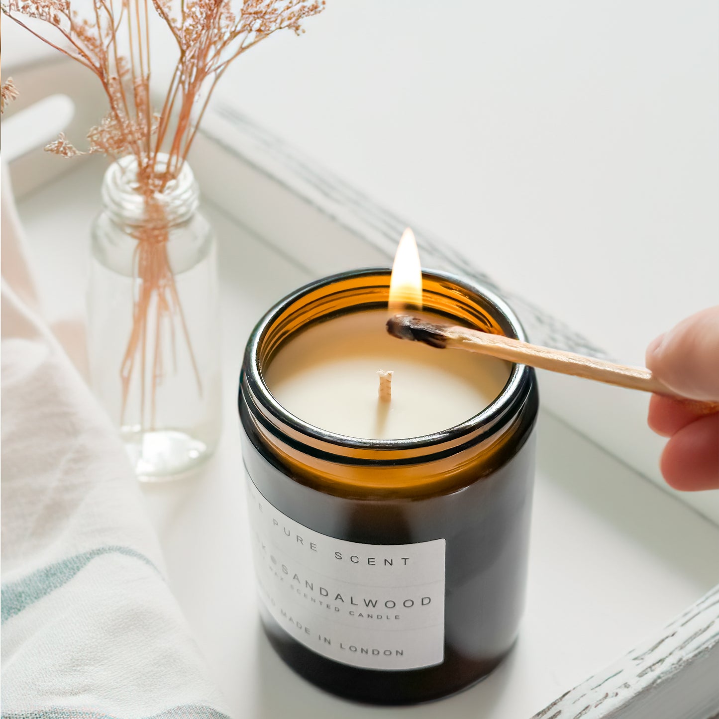 150g Soy Candle in Amber Glass