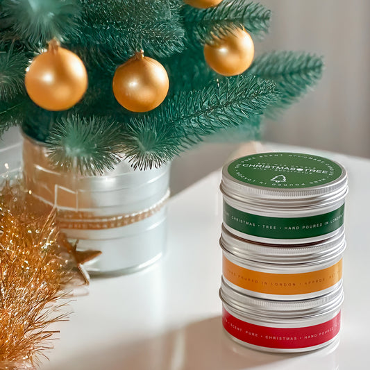 Christmas 3 Wick Soy Candles in a Tin - 150g | 3 Festive Scents