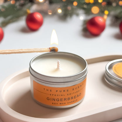 6 Christmas Mini Soy Scented Candles, 50g Each | 3 Festive Scents