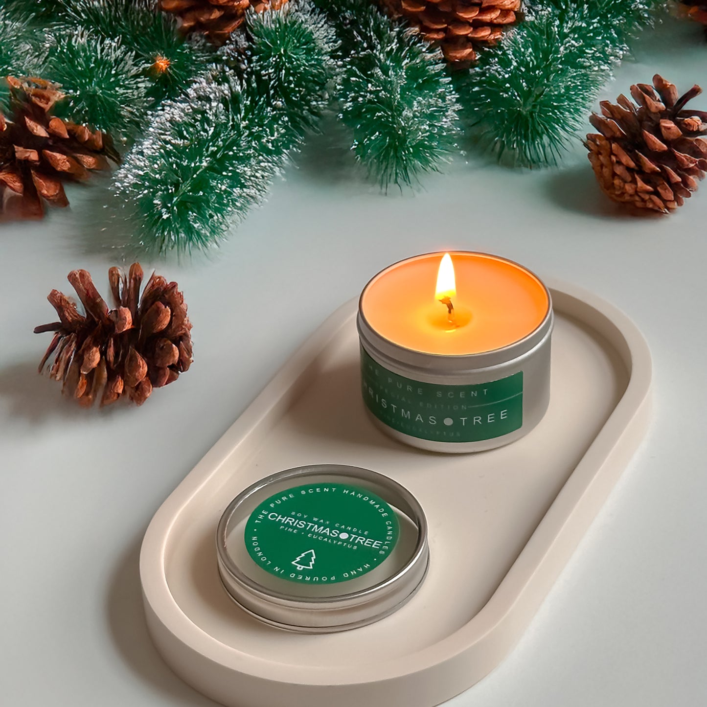 6 Christmas Mini Soy Scented Candles, 50g Each | 3 Festive Scents