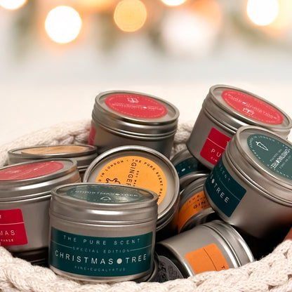 6 Christmas Mini Soy Scented Candles, 50g Each | 3 Festive Scents