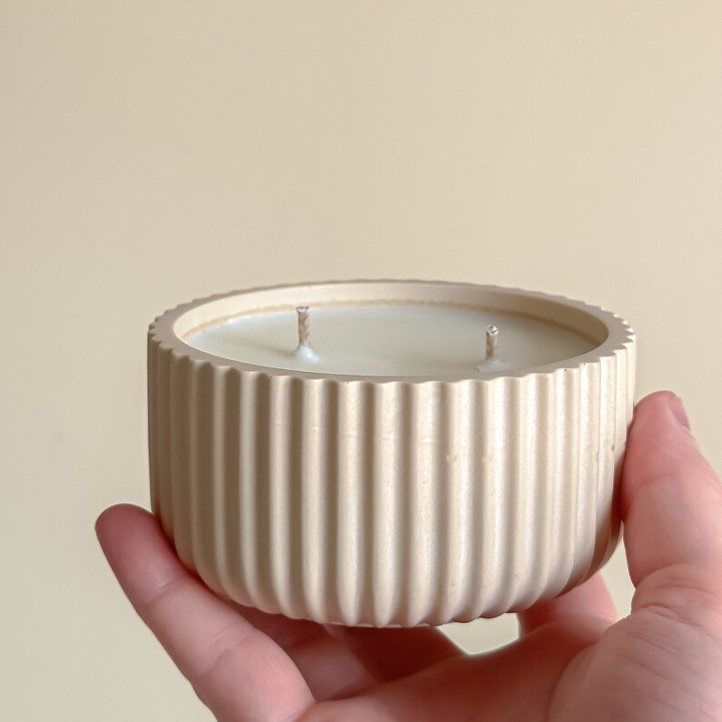 Handmade 2 Wick Soy Candle in Jesmonite Eco-Friendly Resin Jar