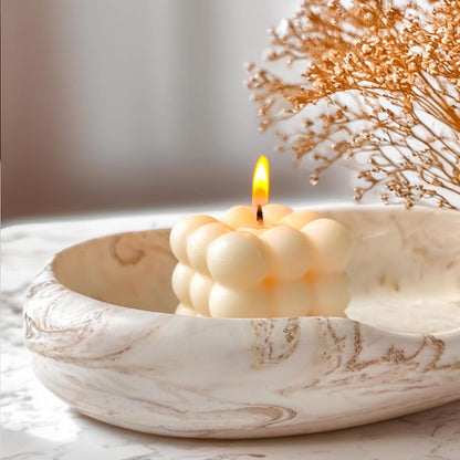 115g Elegant Soy & Beeswax Bubble Pillar Candle