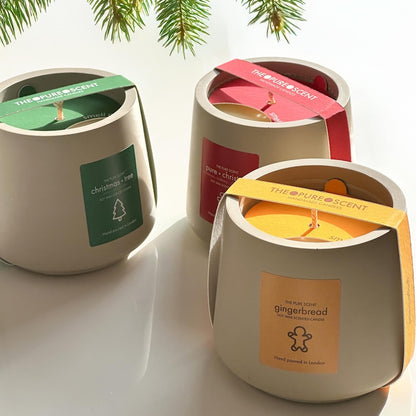 Handmade Christmas Soy Candle – Jesmonite Jar, 180g - 3 Festive Scents