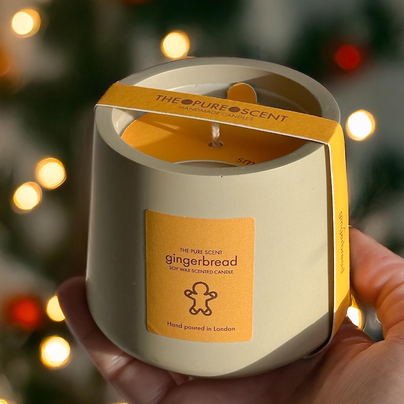 Handmade Christmas Soy Candle – Jesmonite Jar, 180g - 3 Festive Scents