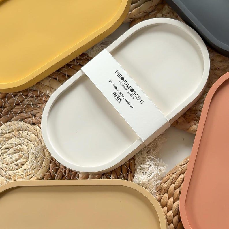 Jesmonite Oval Trinket Tray by Artis Homeware