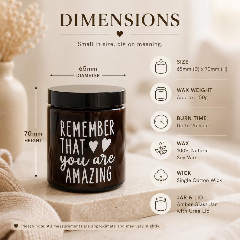 Remember You Are Amazing Soy Wax Candle with Personalised Bag