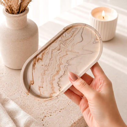 Jesmonite Oval Tray | Marble Effect by Artis Homeware
