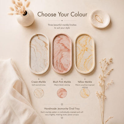 Jesmonite Oval Tray | Marble Effect by Artis Homeware