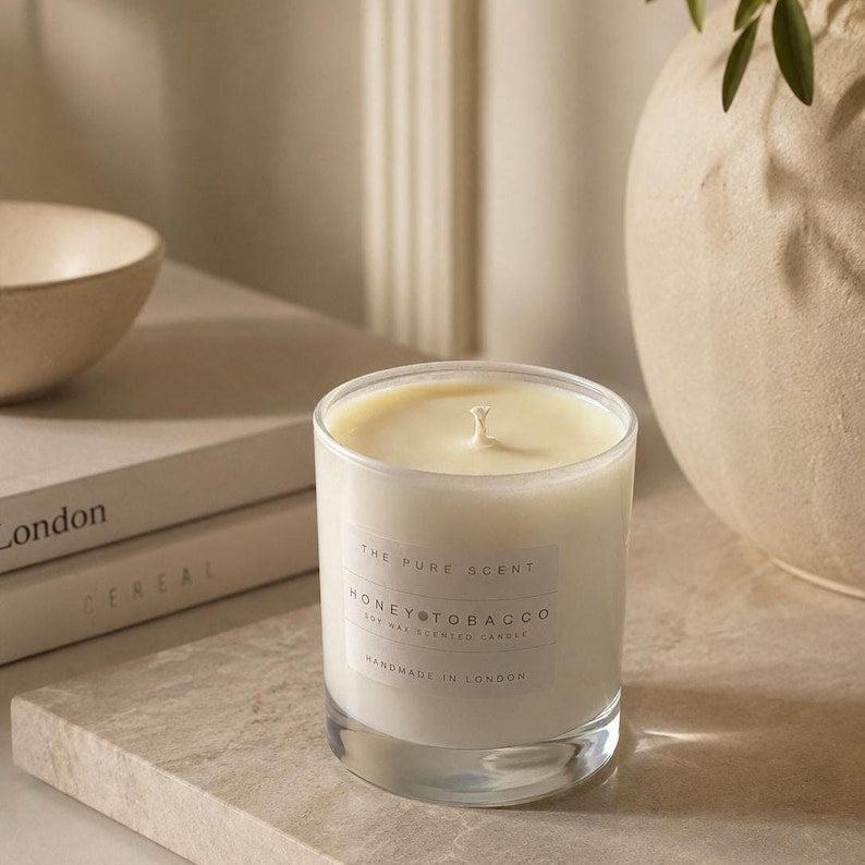 Medium Soy Candle in White Glass
