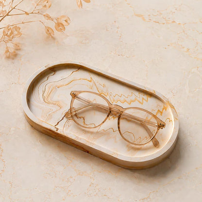 Jesmonite Oval Tray | Marble Effect by Artis Homeware