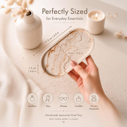 Jesmonite Oval Tray | Marble Effect by Artis Homeware