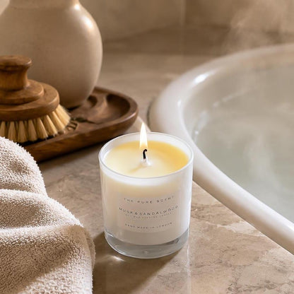 Medium Soy Candle in White Glass