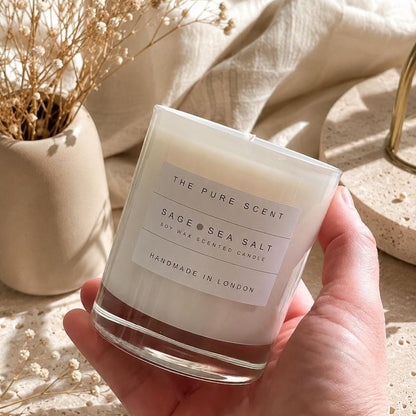 Medium Soy Candle in White Glass