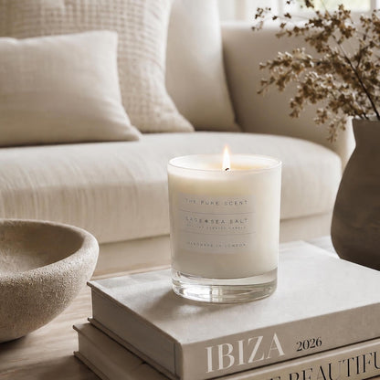 Medium Soy Candle in White Glass