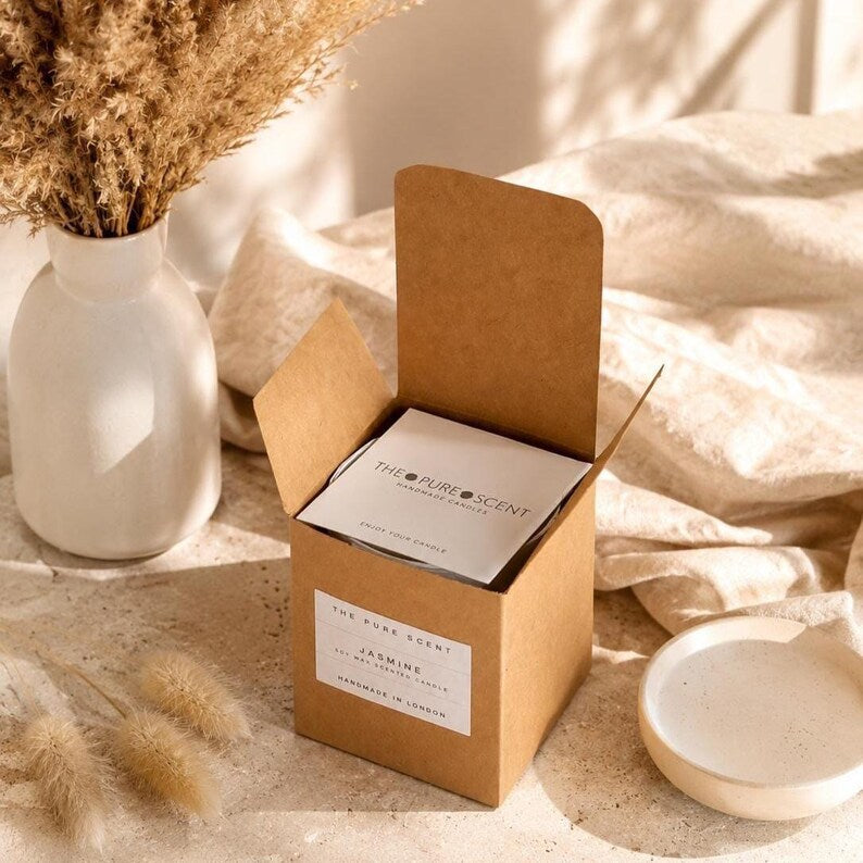 Medium Soy Candle in White Glass