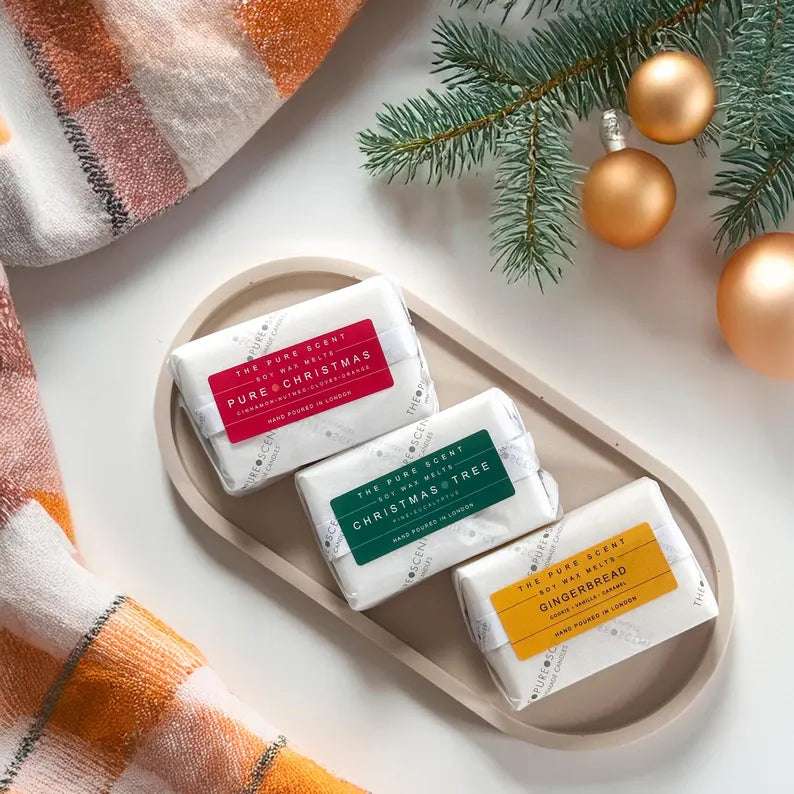 Christmas Seasonal Soy Wax Melts - 6 Cubes, 85g | 3 Festive Scents