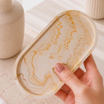 Jesmonite Oval Tray | Marble Effect by Artis Homeware